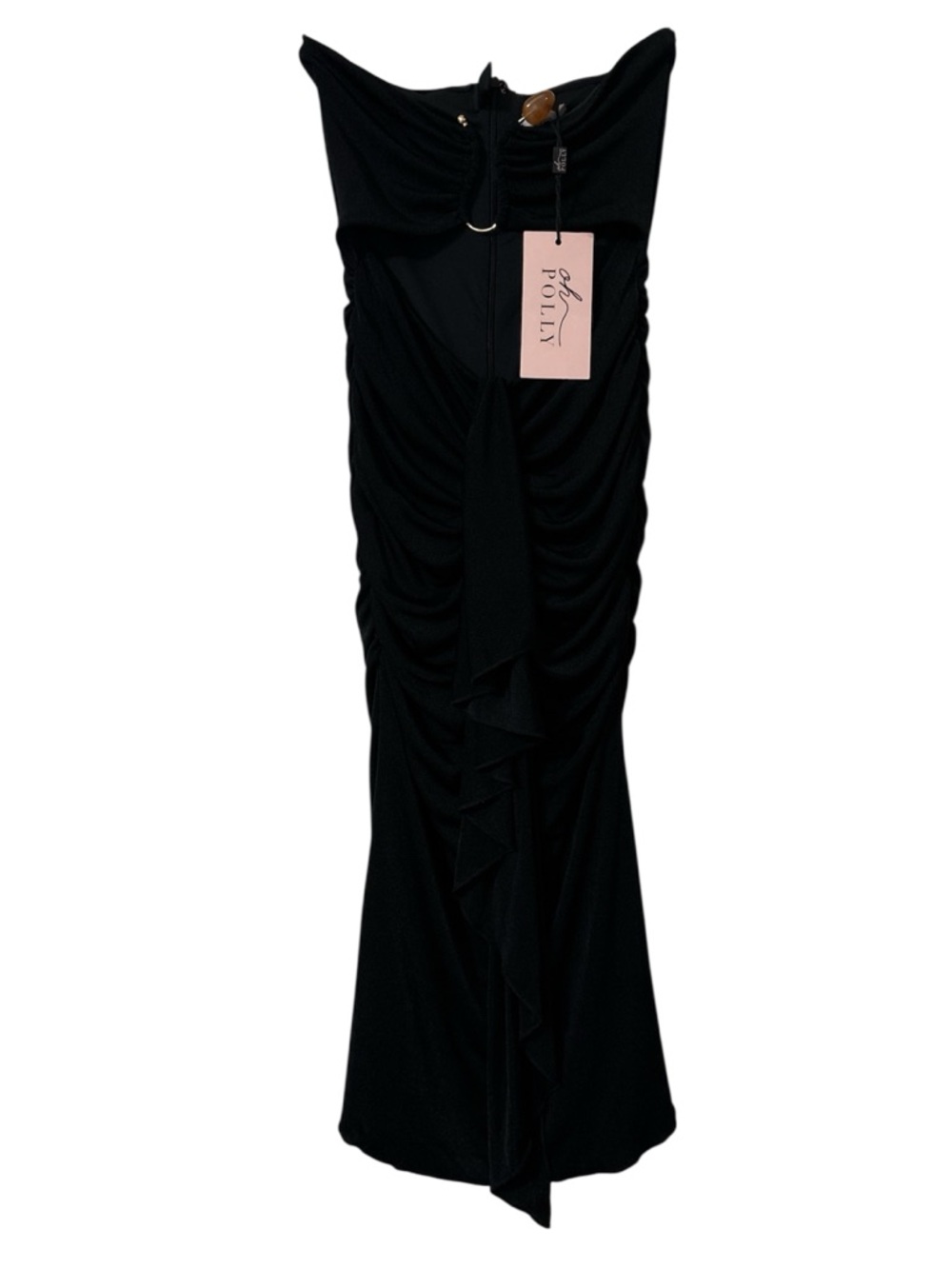 RARE Oh Polly Susanna Hardware Detail Cut-Out Midaxi Dress in Black Sz 8 NWT - Picture 7 of 13